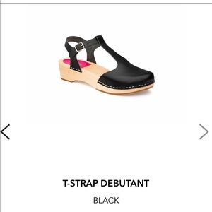 Swedish Hasbeens T-Strap Debutant, Black, 38